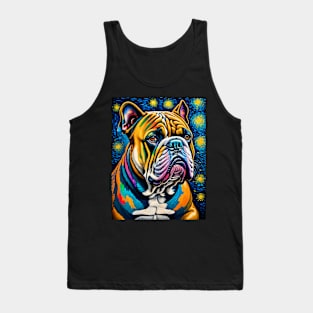 Bulldog in starry night Tank Top